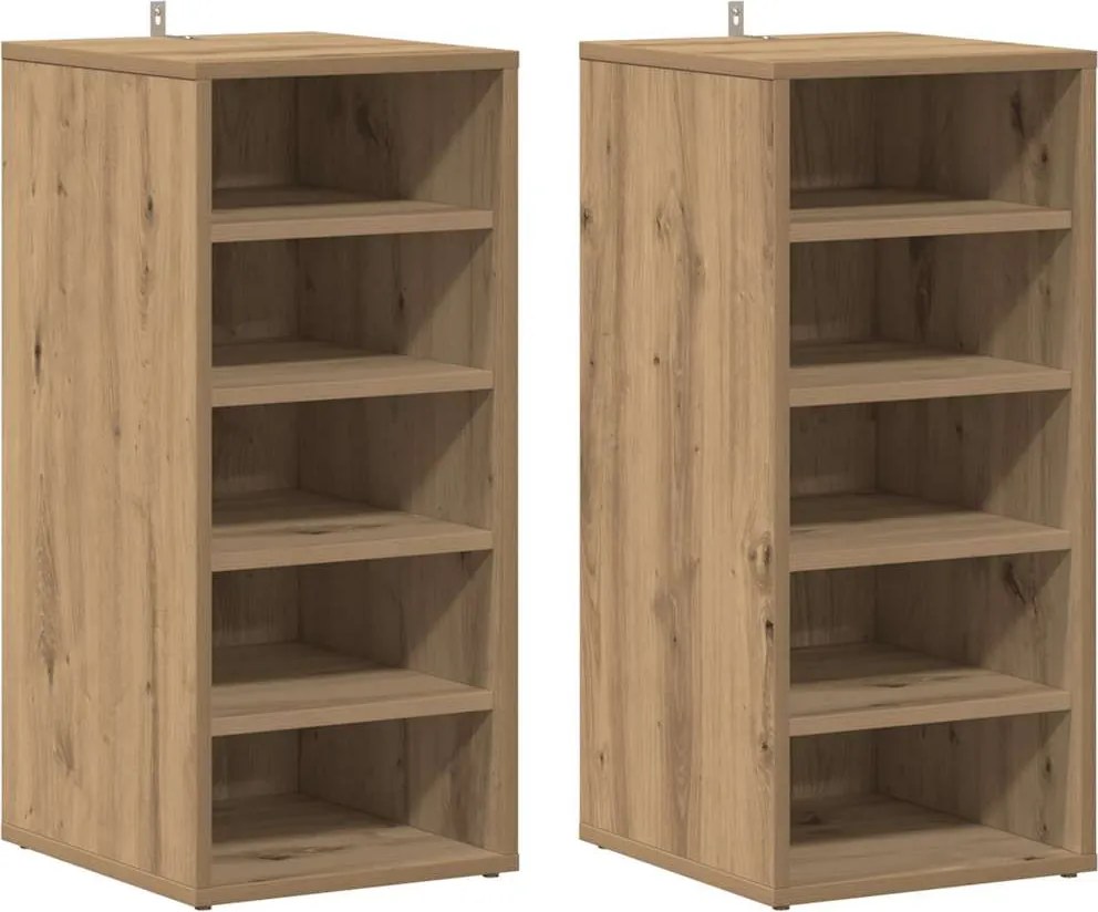 vidaXL Pantofare 2 buc. stejar artizanal, 32x35x70 cm, lemn prelucrat