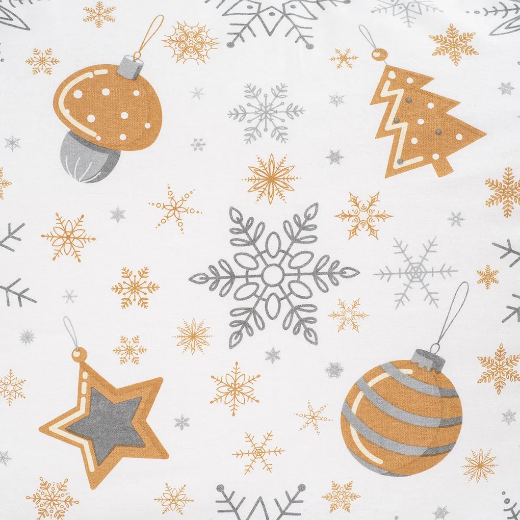 Lenjerie de pat din flanel 4Home Golden XmasNight, 140 x 220 cm, 70 x 90 cm, 140 x 220 cm, 70 x 90 cm
