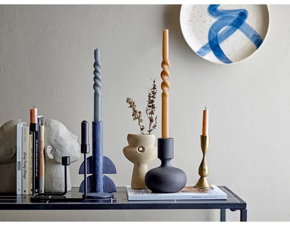 Sfeșnic Bloomingville Bess, înălțime 22 cm, albastru închis