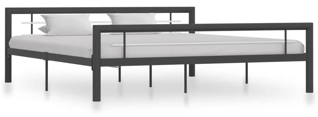 284561 vidaXL Cadru de pat, gri și alb, 180 x 200 cm, metal