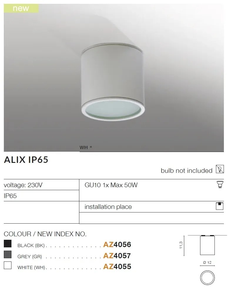 Spot aplicat pentru exterior IP65 ALIX GR