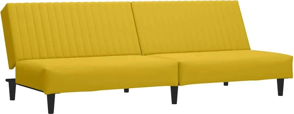 vidaXL Canapea extensibilă cu 2 locuri, galben, catifea