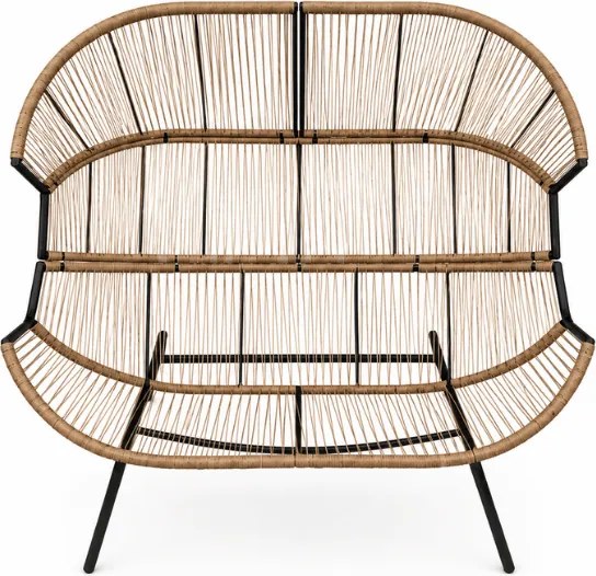 Canapea de gradina AURELO cu doua locuri 146 cm, maro