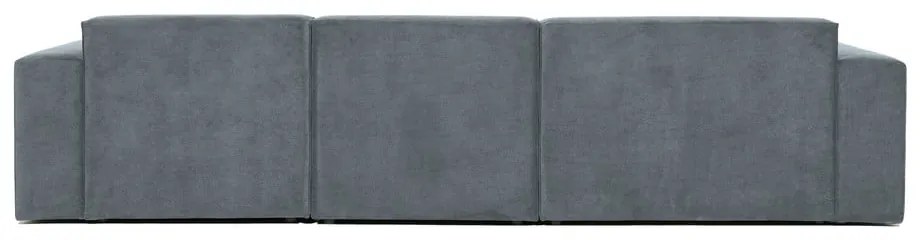 Colțar gri cu tapițerie din catifea reiată (cu colț pe partea stângă ) Sting – Scandic