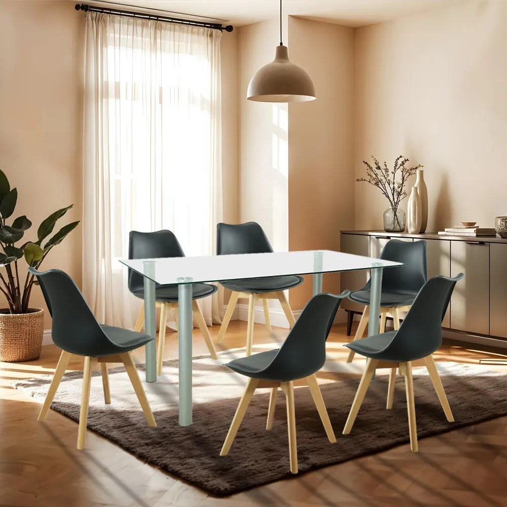 Set de masă Midori 6+1 negru