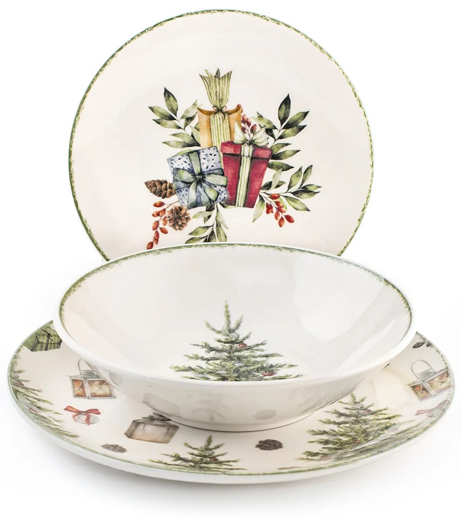 Serviciu masa Christmas Carol 18 piese din ceramica