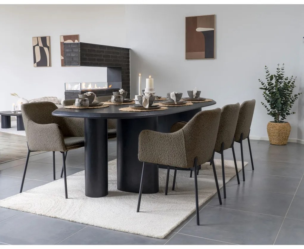 Melilla Scaun de masă, cataramă, maro, picioare negre