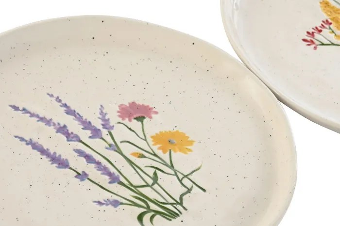 Set 2 farfurii din porțelan cu motive florale, 25,5×25,5×2,2 cm, „Bloom"