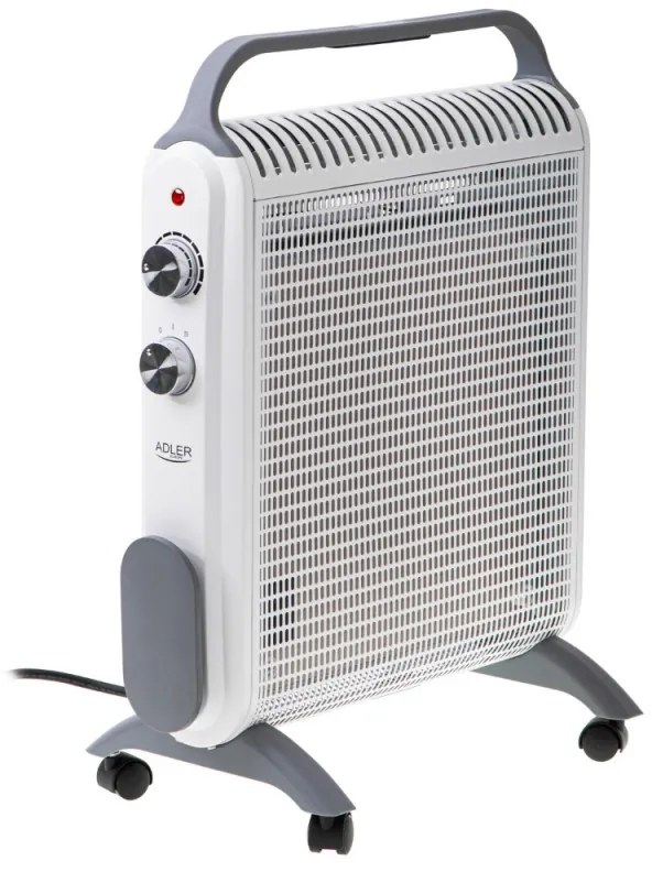 Convector podea Adler AD 7750, 2000W, 2 trepte, Termostat regabil, IP24, Protectie, Alb/Gri