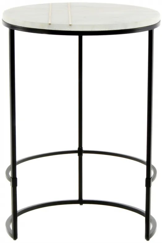Masuta de cafea rotunda din marmura Louis 44.5x44.5x64 cm alba