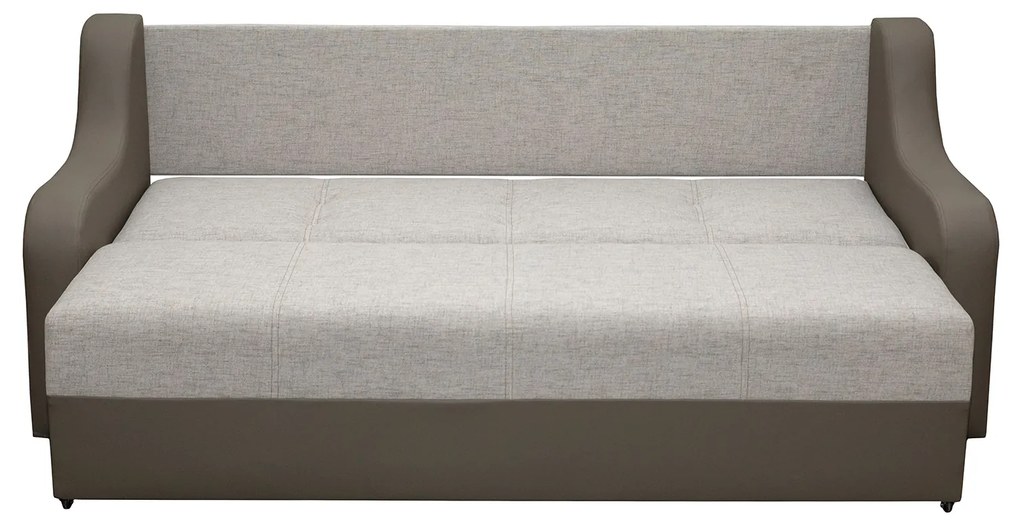 Canapea VALY extensibila, 3 locuri, cu lada depozitare, maro + gri deschis, 215x90x95 cm