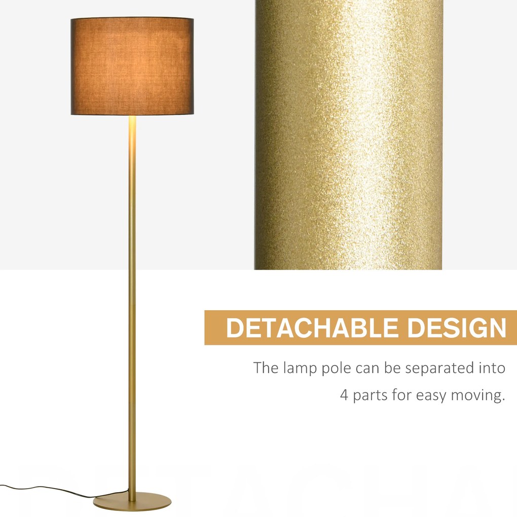 HomCom lampa de podea, abajur textil, lampa de sol | AOSOM RO