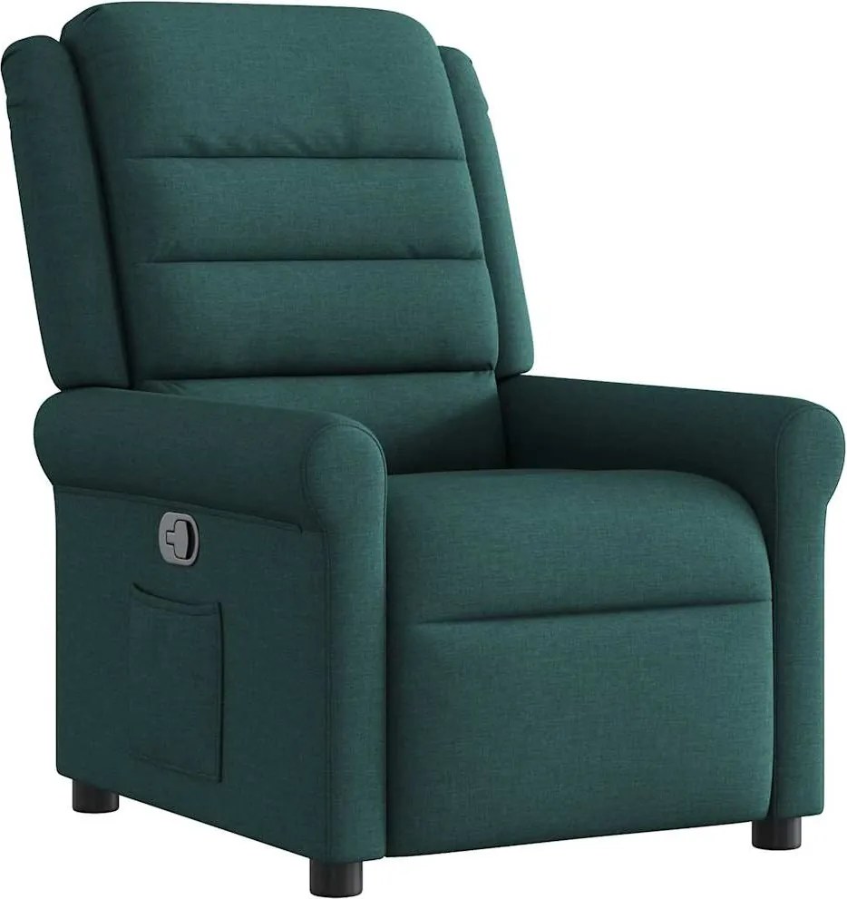 vidaXL Fotoliu rabatabil, verde închis, material textil