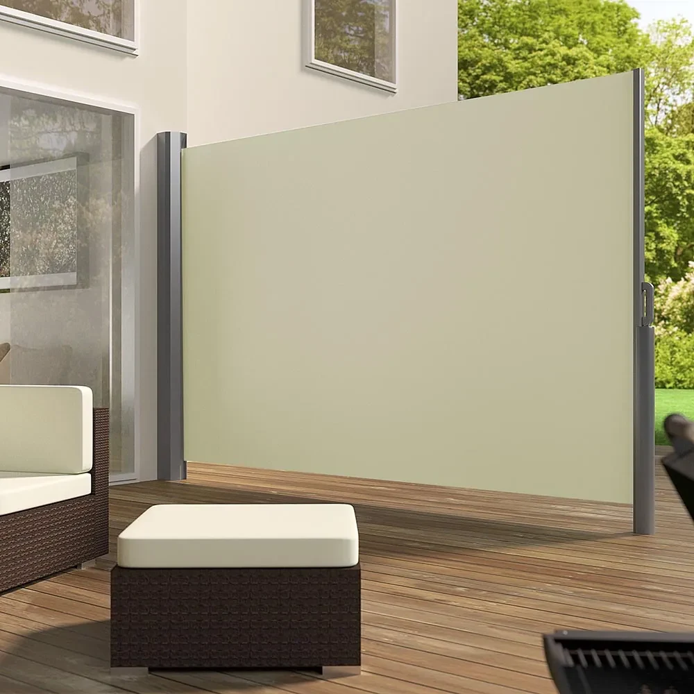 Paravan solar retractabil-bej-simplu