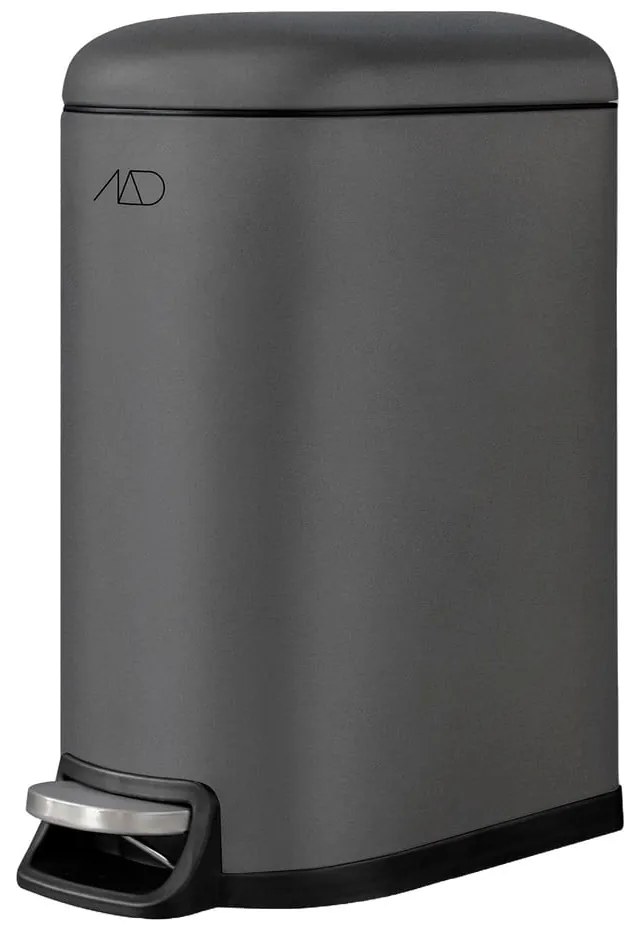 Coș de gunoi gri închis cu pedală din metal 10 l Walther – Mette Ditmer Denmark