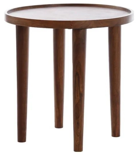 Măsuță auxiliară rotundă din lemn masiv de acacia ø 49 cm Qiano – Light &amp; Living