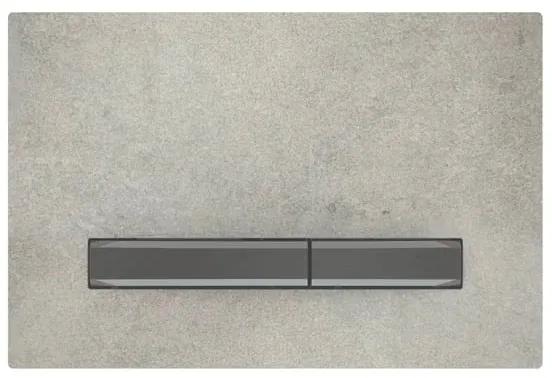 Clapeta actionare rezervor wc Geberit, beton detalii crom-negru, Sigma50 Beton detalii crom-negru