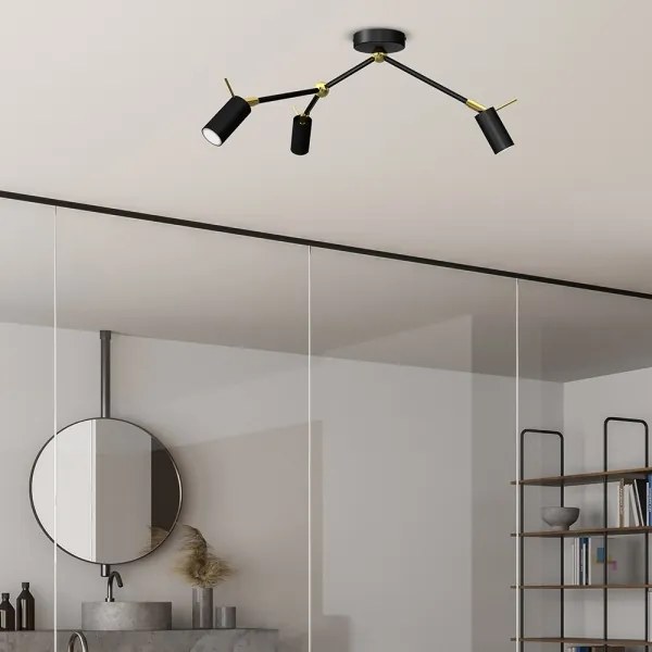 Spot IRIS 3xGU10/MR11/40W/230V negru/auriu