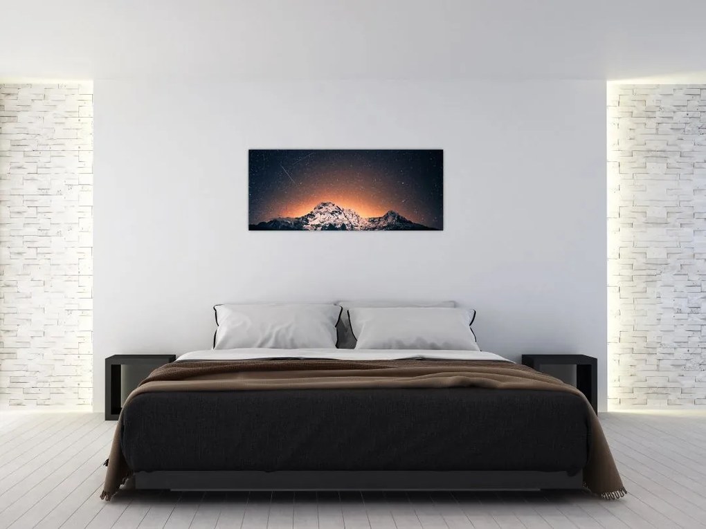 Tablou cu cerul nocturn cu munți (120x50 cm)