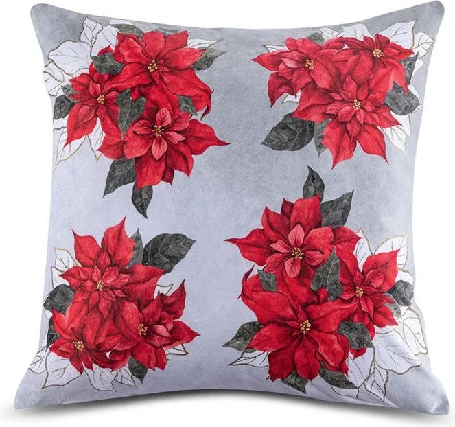 decoDoma Set 3 feţe pernuţe POINSETTIA, 45 x 45 cm