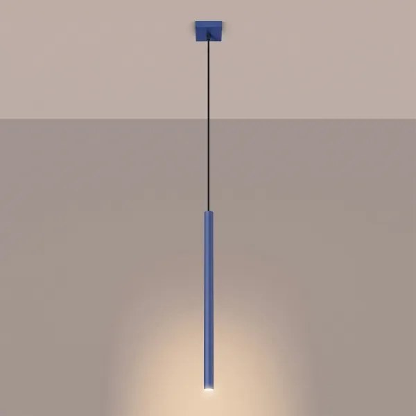 Sollux SL.2125 - Lustră suspendată pe cablu PASTELO 1xG9/8W/230V albastră