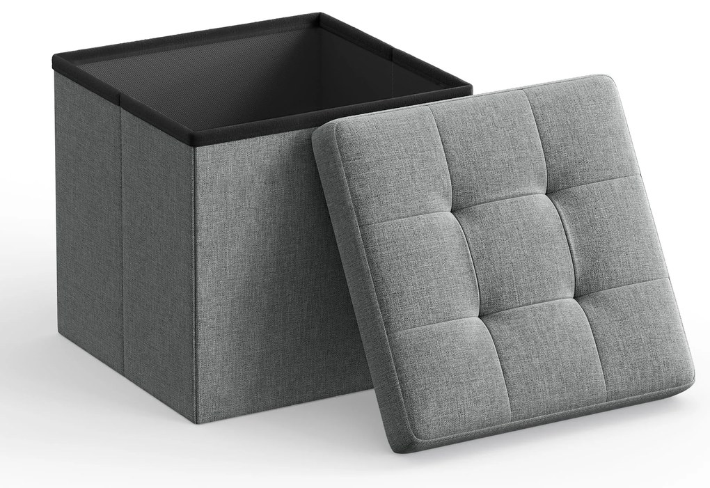 Taburet cu spatiu de depozitare OTTOMAN 30x30 cm, gri