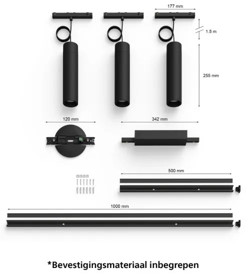 Philips - Set de 3 corpuri de iluminat LED RGBW, reglabile, pentru șină Hue LED/15,6W/230V