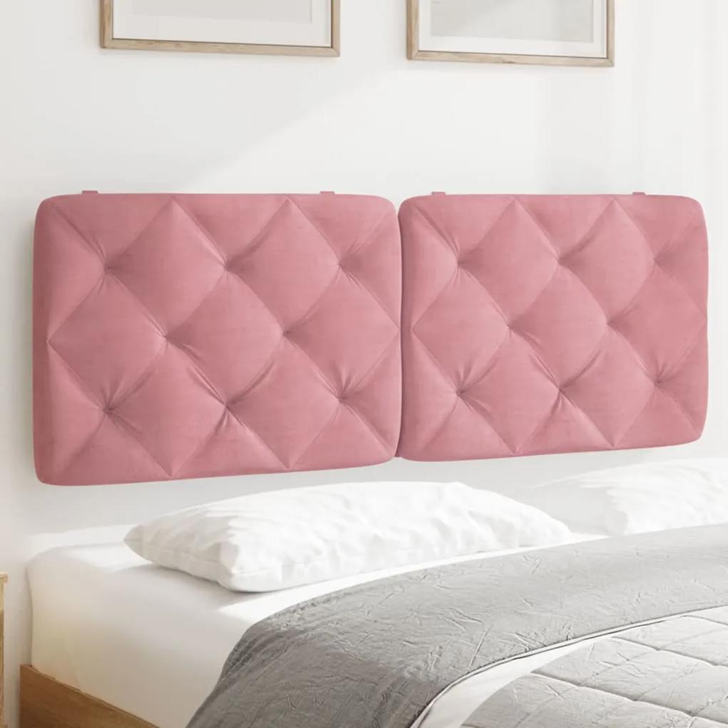 374725 vidaXL Pernă tăblie de pat, roz, 120 cm, catifea