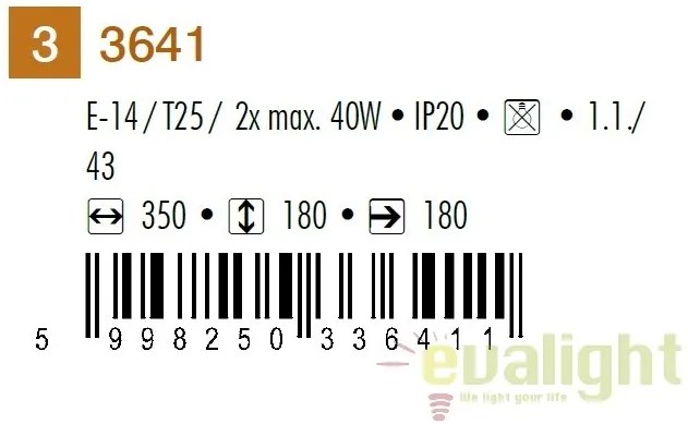 Aplica de perete pentru tablou, oglinda, Picture light 3641 RX