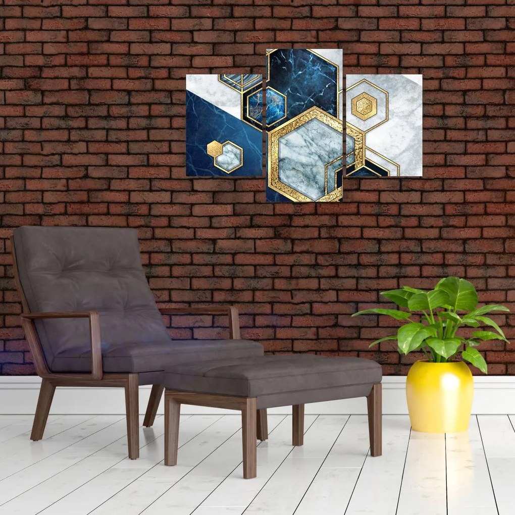 Tablou - Hexagoane de marmură (90x60 cm)