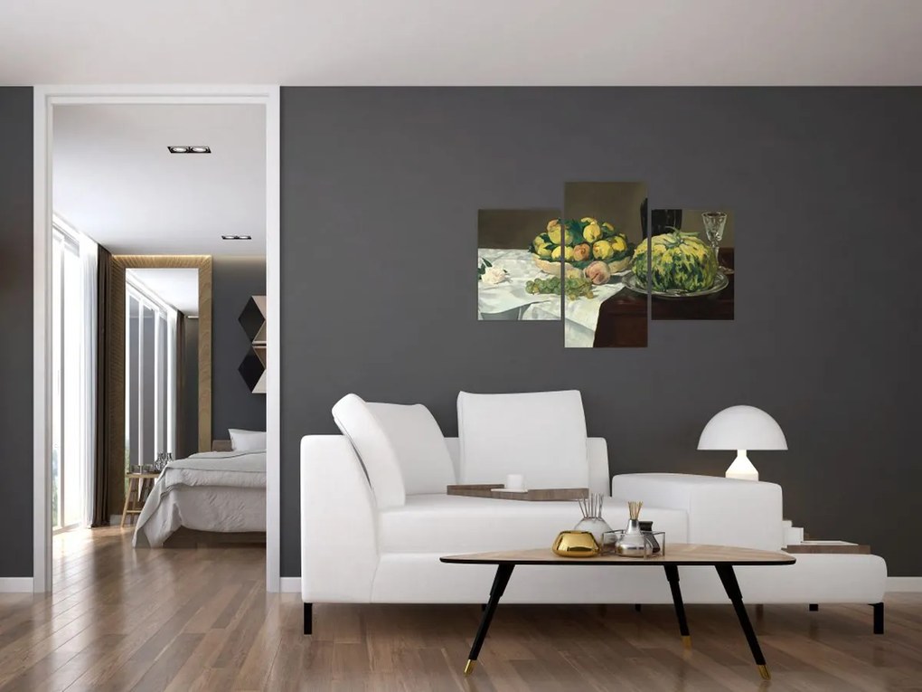 Tablou - Edouard Manet, Still Life with Melon and Peaches, reproducere (90x60 cm)