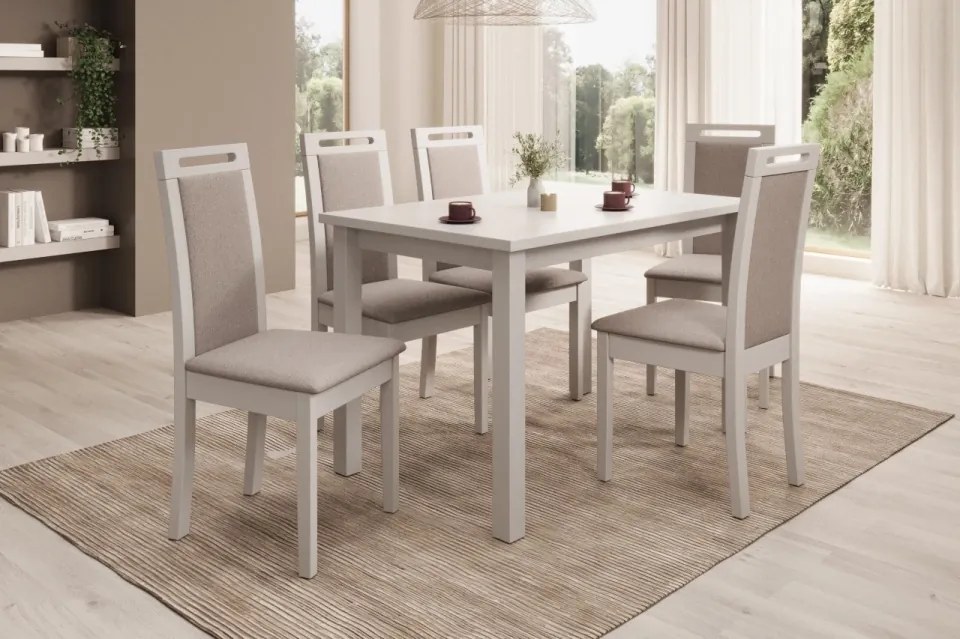 Scaun tapitat, din lemn, Nola VI, ADRK Furniture (Culoare: Negru / Opium 20)