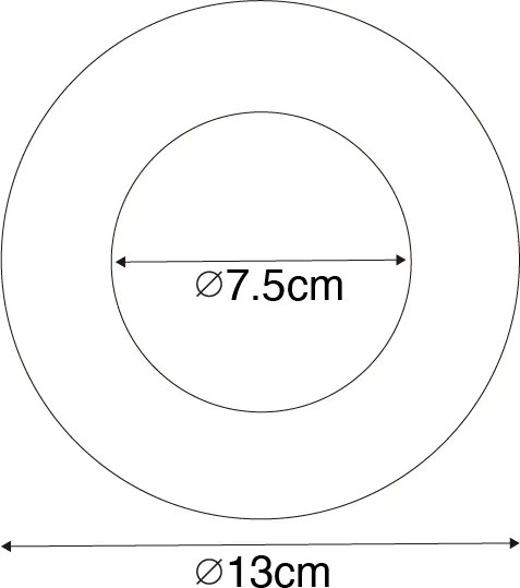 Set de 6 distanțiere negre pentru spoturi încastrate 7,5 - 13 cm - Distanțier
