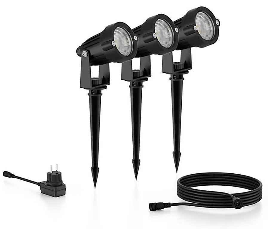 SET 3x spot LED de exterior Philips CASPER LED/1,5W/24/230V IP44