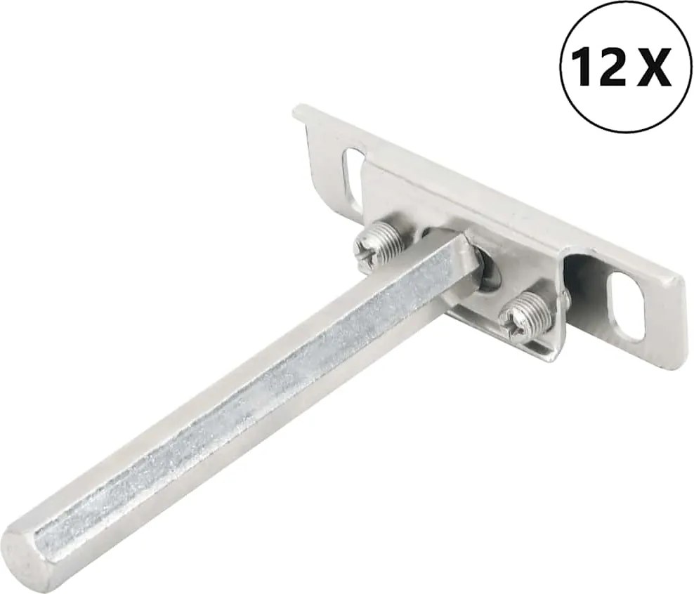 vidaXL Suporturi pentru rafturi plutitoare 12buc Oțel carbon invizibil