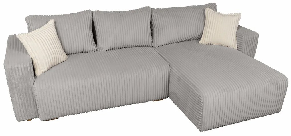 Coltar extensibil Verona Gri Reyat, 290x170x80 cm cu lada de depozitare