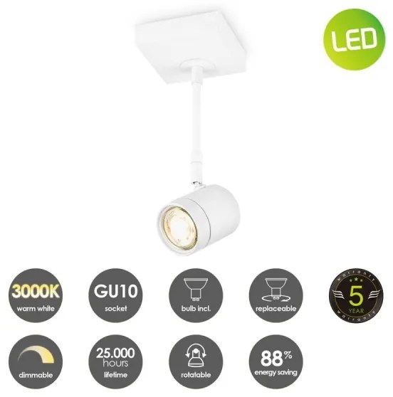 Spot LED dimabil MANU 1xGU10/5,8W/230V alb