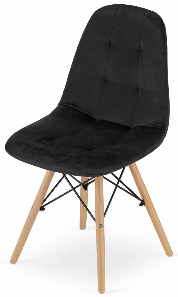 Scaun de masa din catifea neagra, DUMO