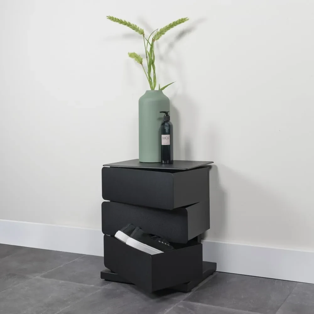 Comodă neagră din metal 37x54,5 cm Joey – Spinder Design