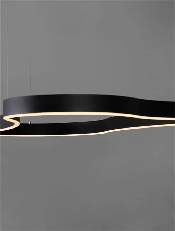 Lustra LED suspendata design modern DUSSA negru, 120x66cm