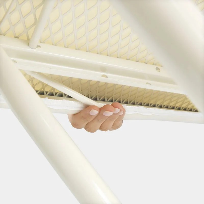 Masa de calcat Brabantia B 90300132, 124x38 cm, 7 pozitii de reglare, Suport fier de calcat, Alb/Albastru