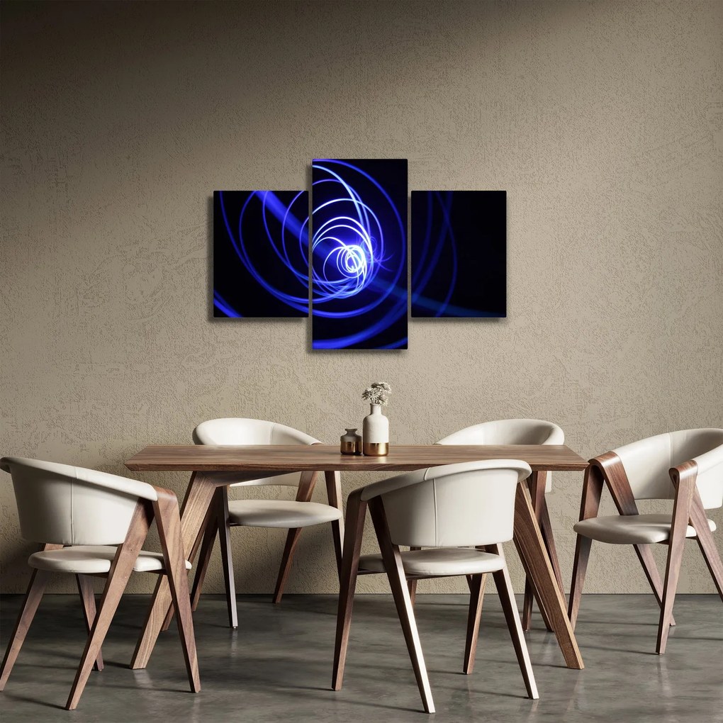 Tablou cu spirale albastre (90x60 cm)