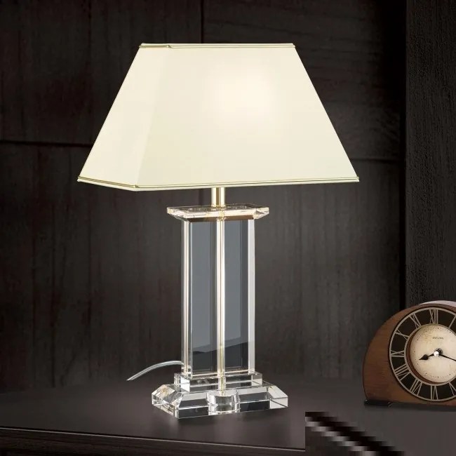 Veioza, lampa de masa design LUX VERONIQUE, auriu/ abajur crem