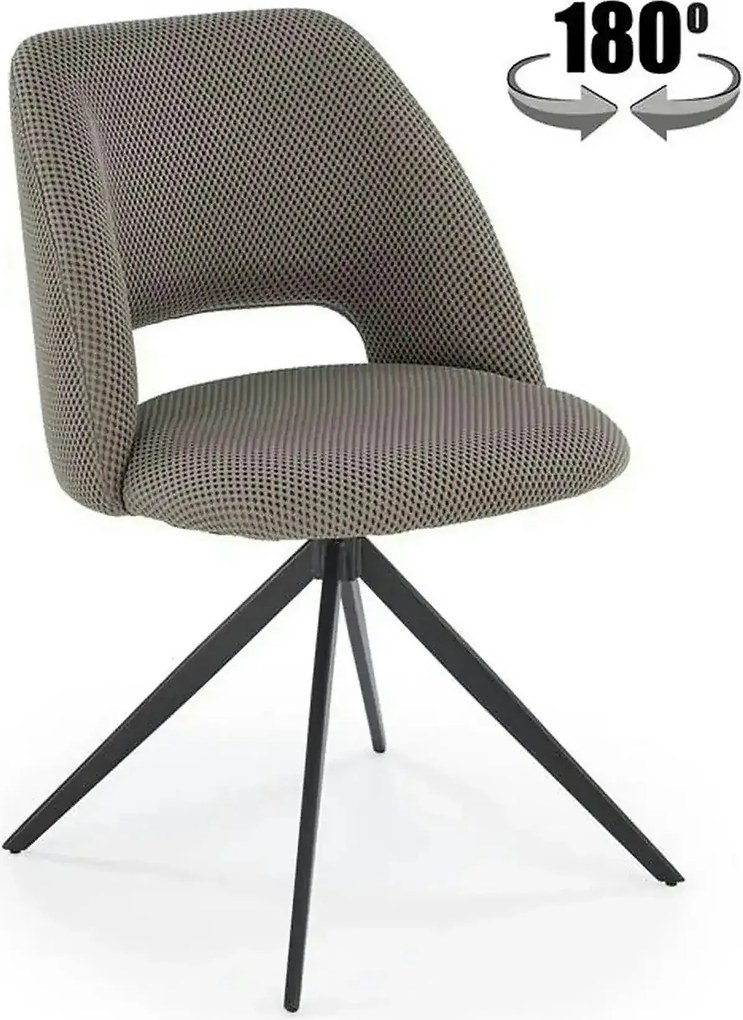 Scaun rotativ K546, gri/negru, panza/metal, 52x60x79 cm