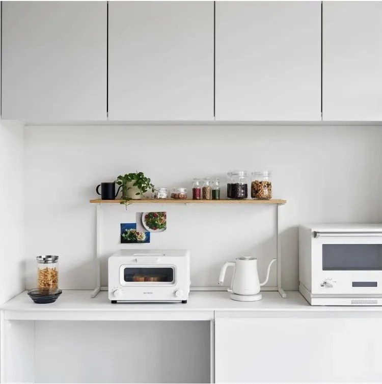 Raft suplimentar alb/în culoare naturală din lemn 90x18 cm Tower – YAMAZAKI