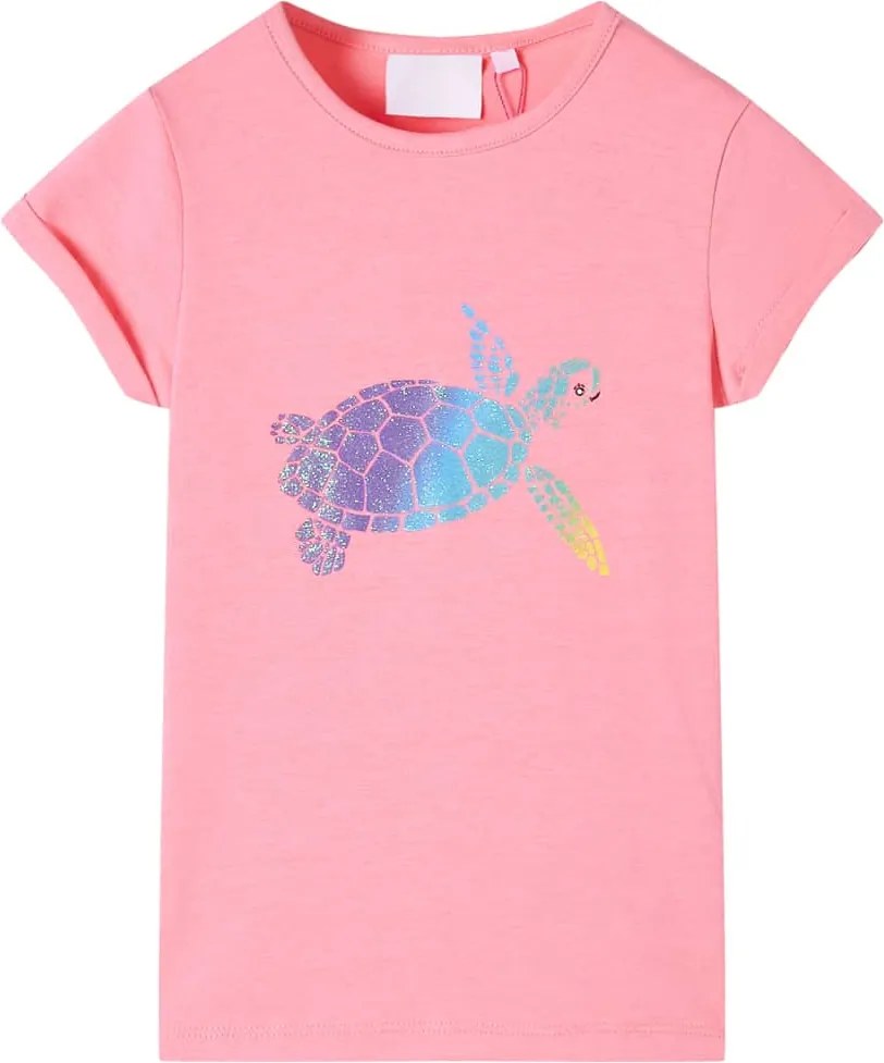 vidaXL Tricou de copii, roz aprins, 128
