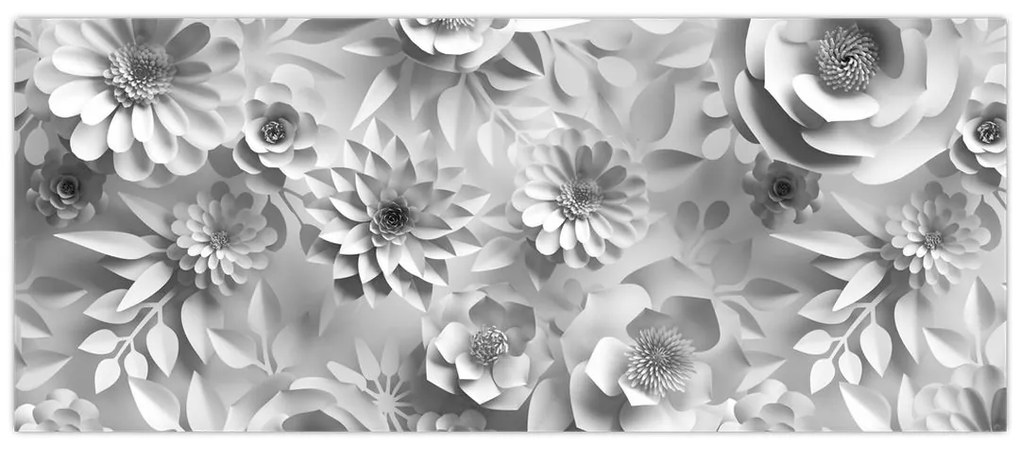 Tablou - Flori albe (120x50 cm)