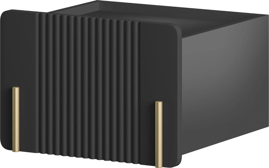 Noptieră Malmi 45 cm cu sertar - negru mat / auriu