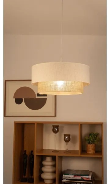 Lustră pe cablu NATIA 1xE27/60W/230V alb/maro