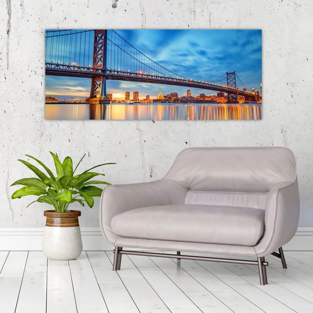 Tablou - Podul Benjamin Franklin, Philadelphia (120x50 cm)